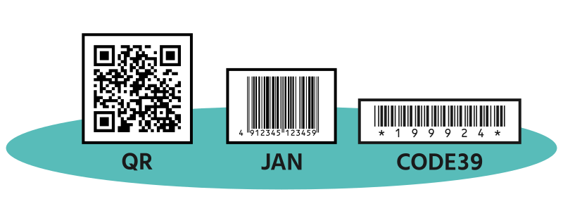 対応バーコード：QR、JAN、CODE39
